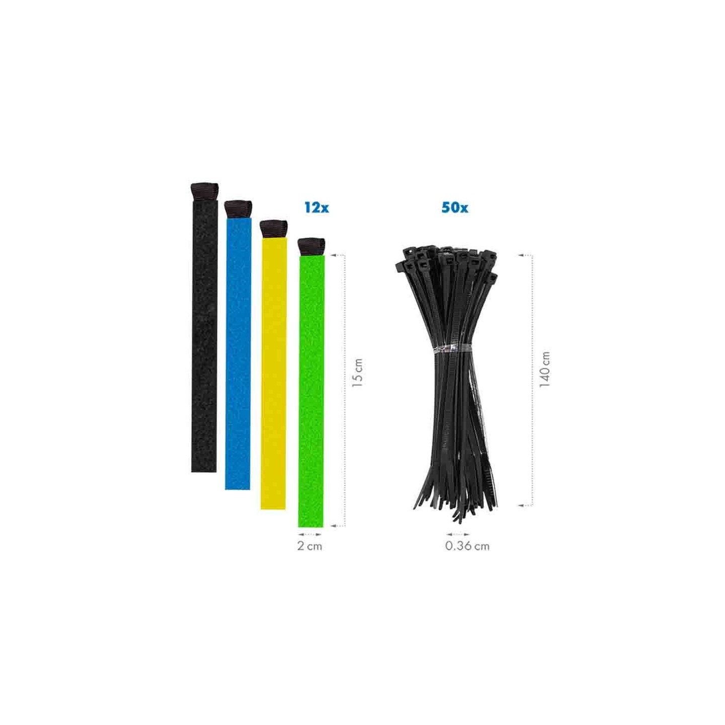 KAB0084 CABLE ORGANIZER SET IN A BOX, 8 ITEMS, 128pcs. MIXED COLOR, LOGILINK — Buy in Cyprus with Fast Delivery