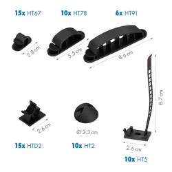KAB0084 CABLE ORGANIZER SET IN A BOX, 8 ITEMS, 128pcs. MIXED COLOR, LOGILINK — Buy in Cyprus with Fast Delivery