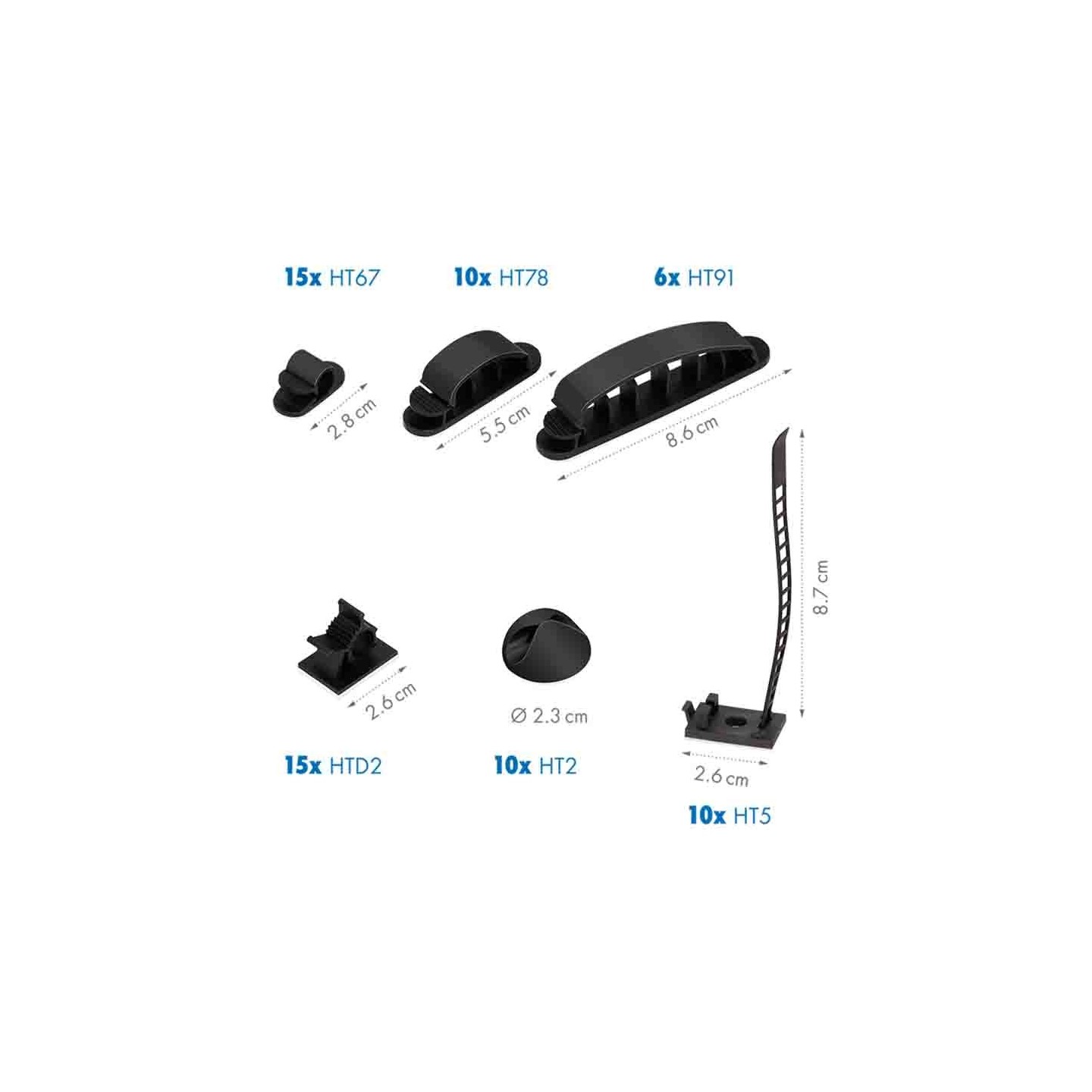 KAB0084 CABLE ORGANIZER SET IN A BOX, 8 ITEMS, 128pcs. MIXED COLOR, LOGILINK — Buy in Cyprus with Fast Delivery