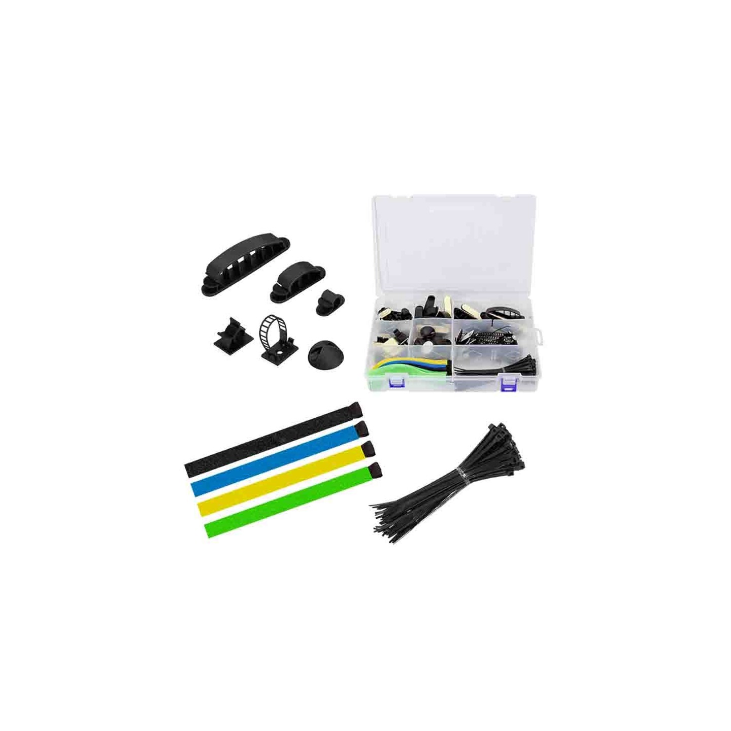 KAB0084 CABLE ORGANIZER SET IN A BOX, 8 ITEMS, 128pcs. MIXED COLOR, LOGILINK — Buy in Cyprus with Fast Delivery