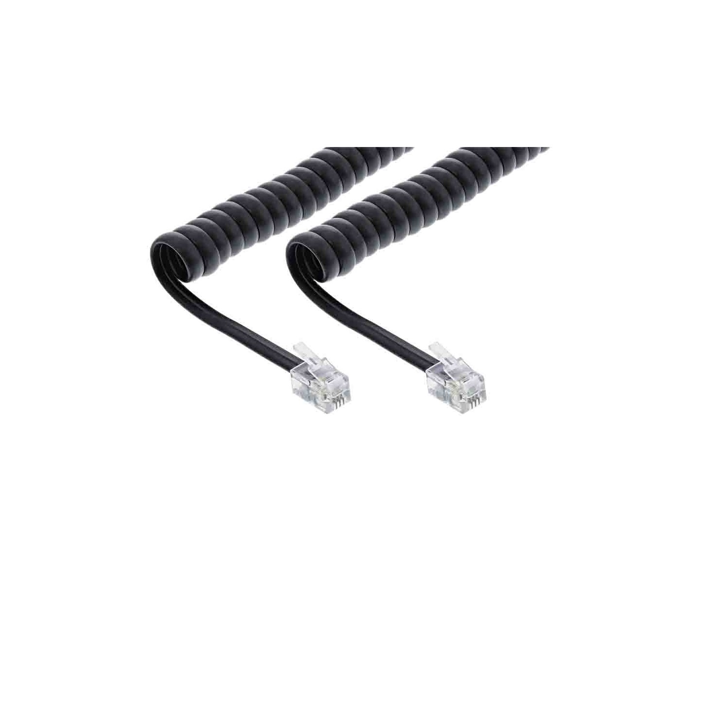 Buy 18893A 2m COILED CORD RJ10 DIRECT ASSIGNED MALE MALE, BLACK, INLINE in Cyprus, Nicosia, Limassol, Larnaka, Pafos