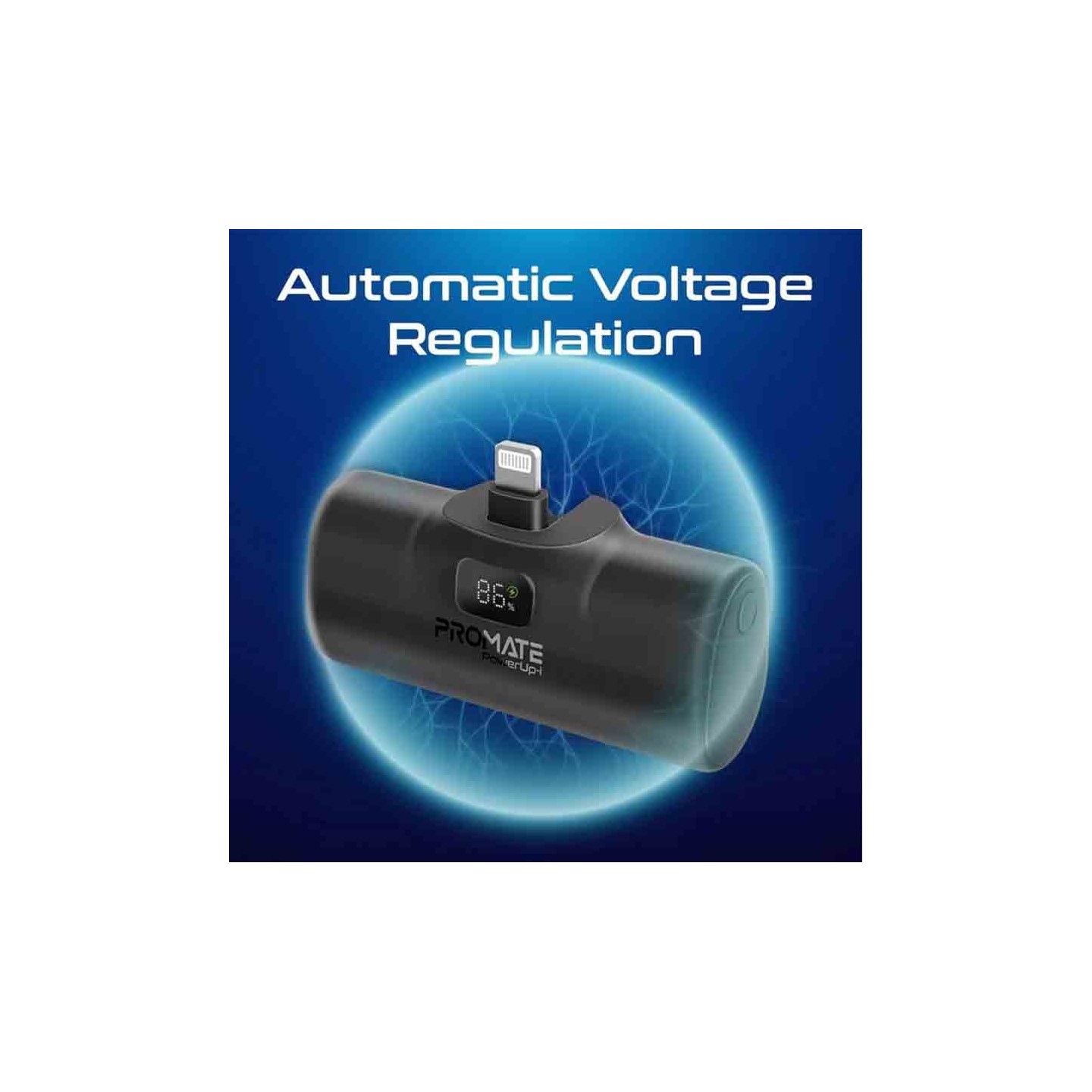 Buy POWERUP-I.BLACK 5000mAh COMPACT FAST POWERBANK W BUILT-IN LIGHTNING CONNECTOR PROMATE in Cyprus, Nicosia, Limassol, Larnaka,