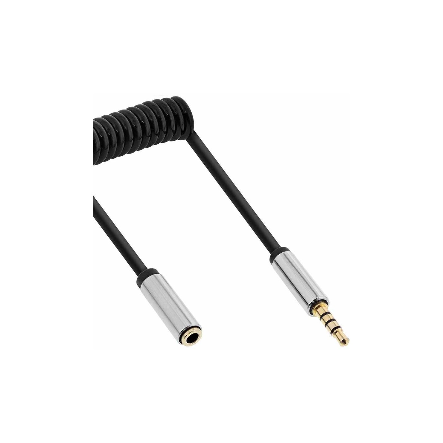 Buy 99282 2m AUDIO SLIM SPIRAL STEREO CABLE 4-pin 3.5mm M F INLINE in Cyprus, Nicosia, Limassol, Larnaka, Pafos