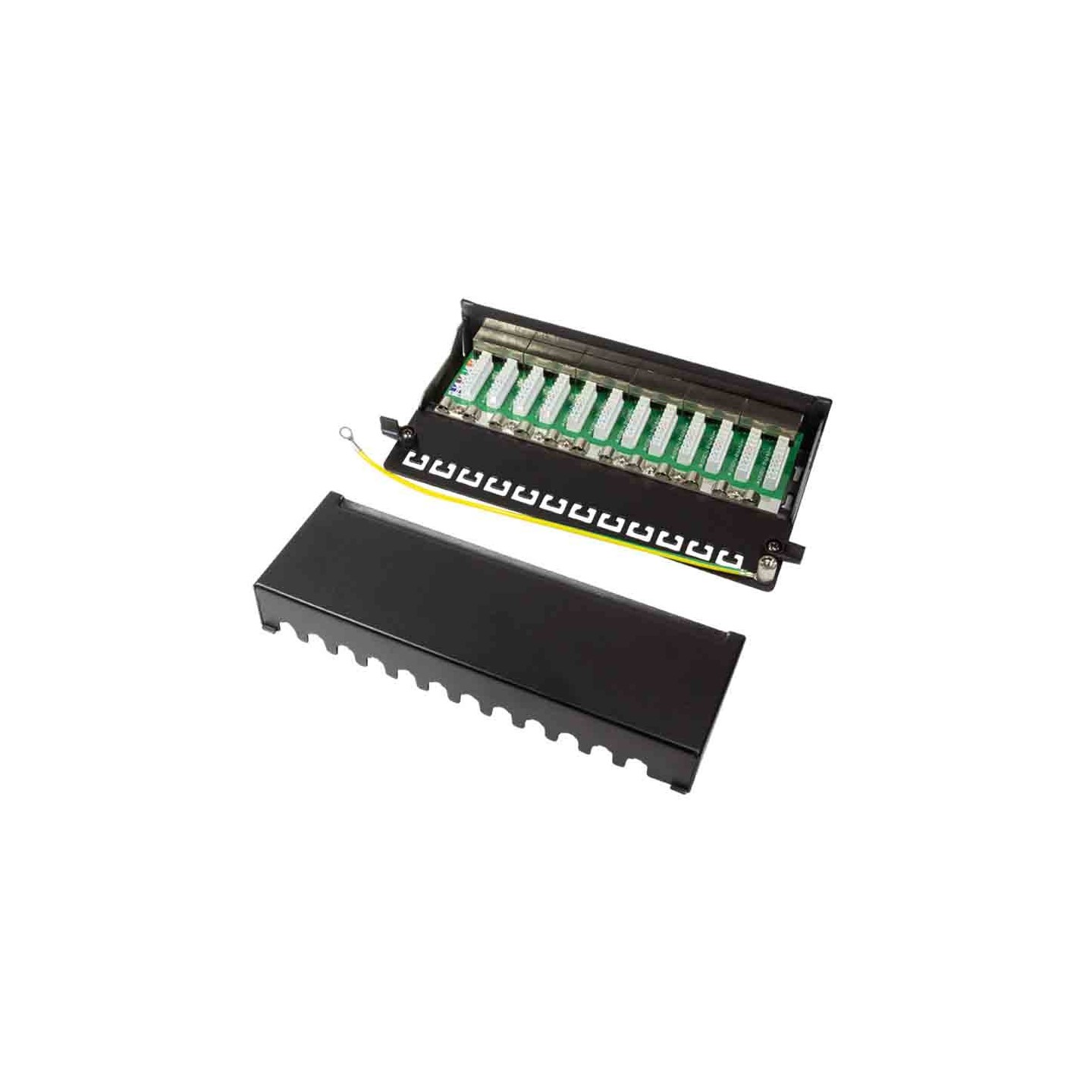 NP0017 CAT.6 PATCH PANEL 12 PORT SHIELDED, DESKTOP, BLACK, LOGILINK — Buy in Cyprus with Fast Delivery