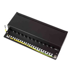 NP0017 CAT.6 PATCH PANEL 12 PORT SHIELDED, DESKTOP, BLACK, LOGILINK — Buy in Cyprus with Fast Delivery