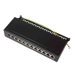 NP0017 CAT.6 PATCH PANEL 12 PORT SHIELDED, DESKTOP, BLACK, LOGILINK — Buy in Cyprus with Fast Delivery