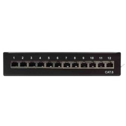 NP0017 CAT.6 PATCH PANEL 12 PORT SHIELDED, DESKTOP, BLACK, LOGILINK — Buy in Cyprus with Fast Delivery