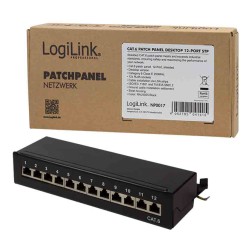 NP0017 CAT.6 PATCH PANEL 12 PORT SHIELDED, DESKTOP, BLACK, LOGILINK — Buy in Cyprus with Fast Delivery