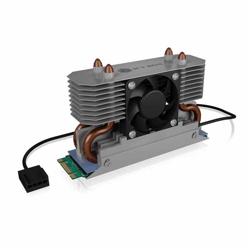 IB-M2HSF-702 Heat Pipe Heatsink for M.2 SSD 22x80mm w/30mm Fan (Boxed) — Buy in Cyprus with Fast Delivery