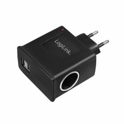 PA0046 SOCKET ADAPTER 2x USB PORTS + CIGARETTE LIGHTER SOCKET LOGILINK — Buy in Cyprus with Fast Delivery