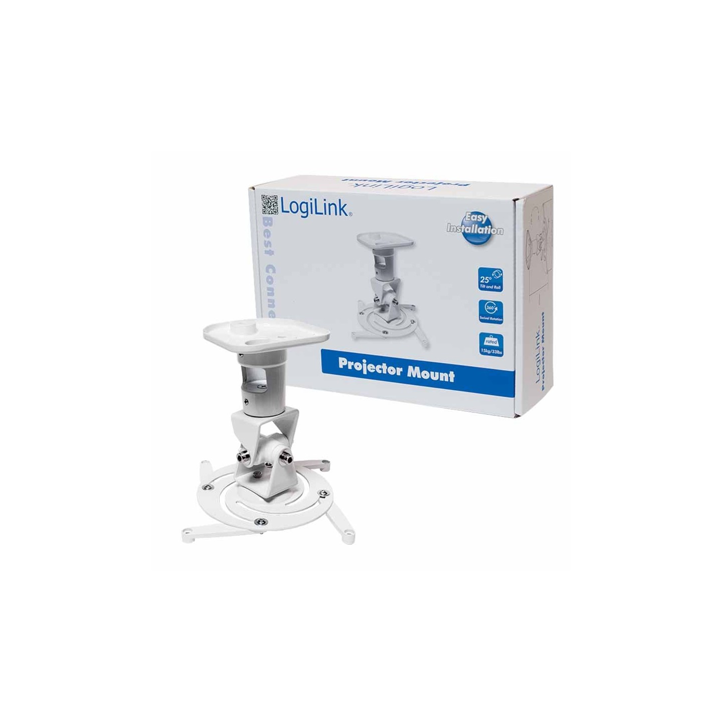 BP0003 PROJECTOR CEILING MOUNT, ARM LENGTH 220mm, WHITE LOGILINK — Buy in Cyprus with Fast Delivery