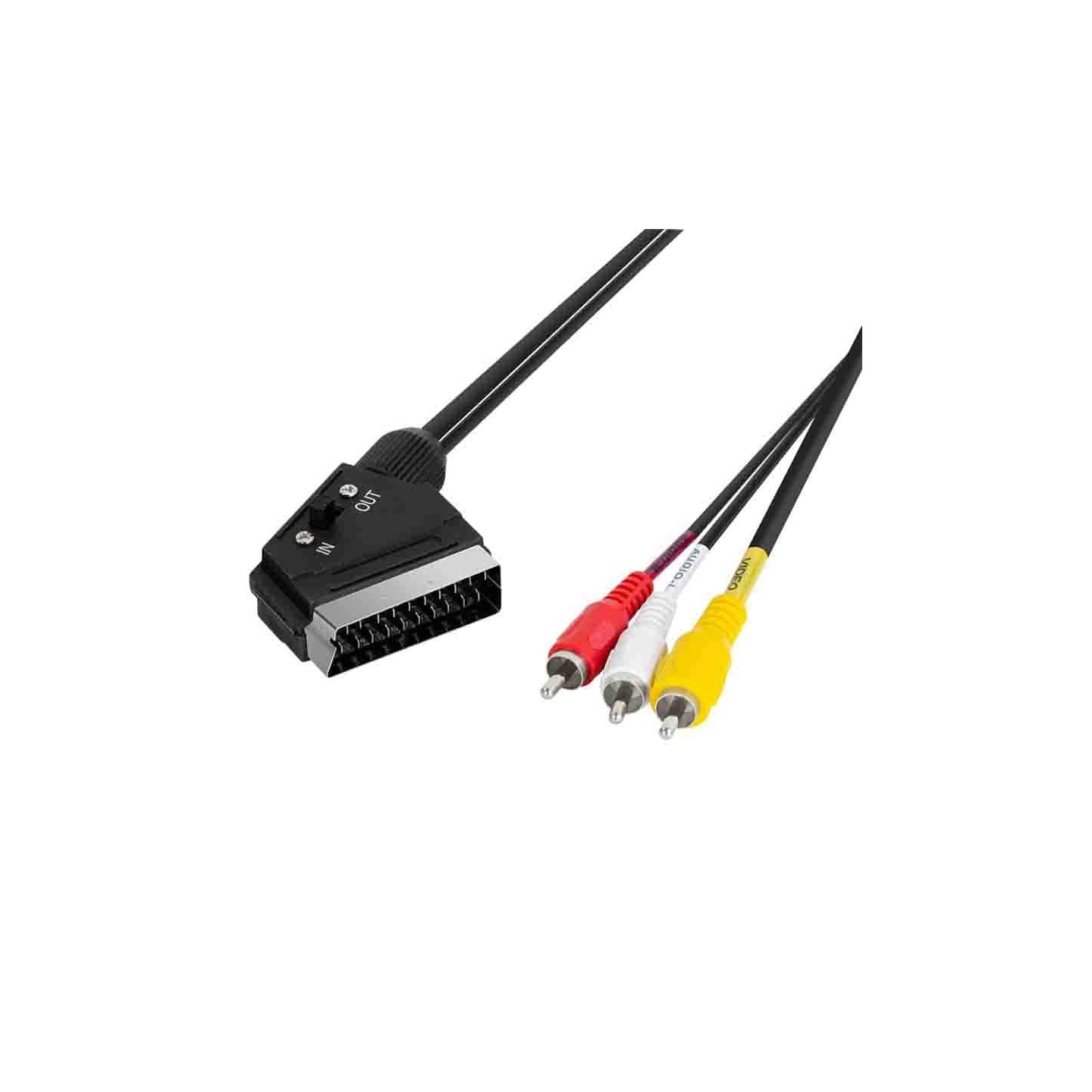 CA1029 AUDIO VIDEO CABLE, SCART M to 3x RCA M, BLACK, 2 m LOGILINK — Buy in Cyprus with Fast Delivery