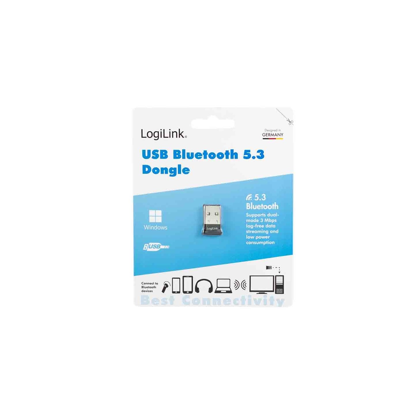 BT0066 BT 5.3 DONGLE, USB-A, UP TO 20m RANGE, WITH LED, LOGILINK — Buy in Cyprus with Fast Delivery