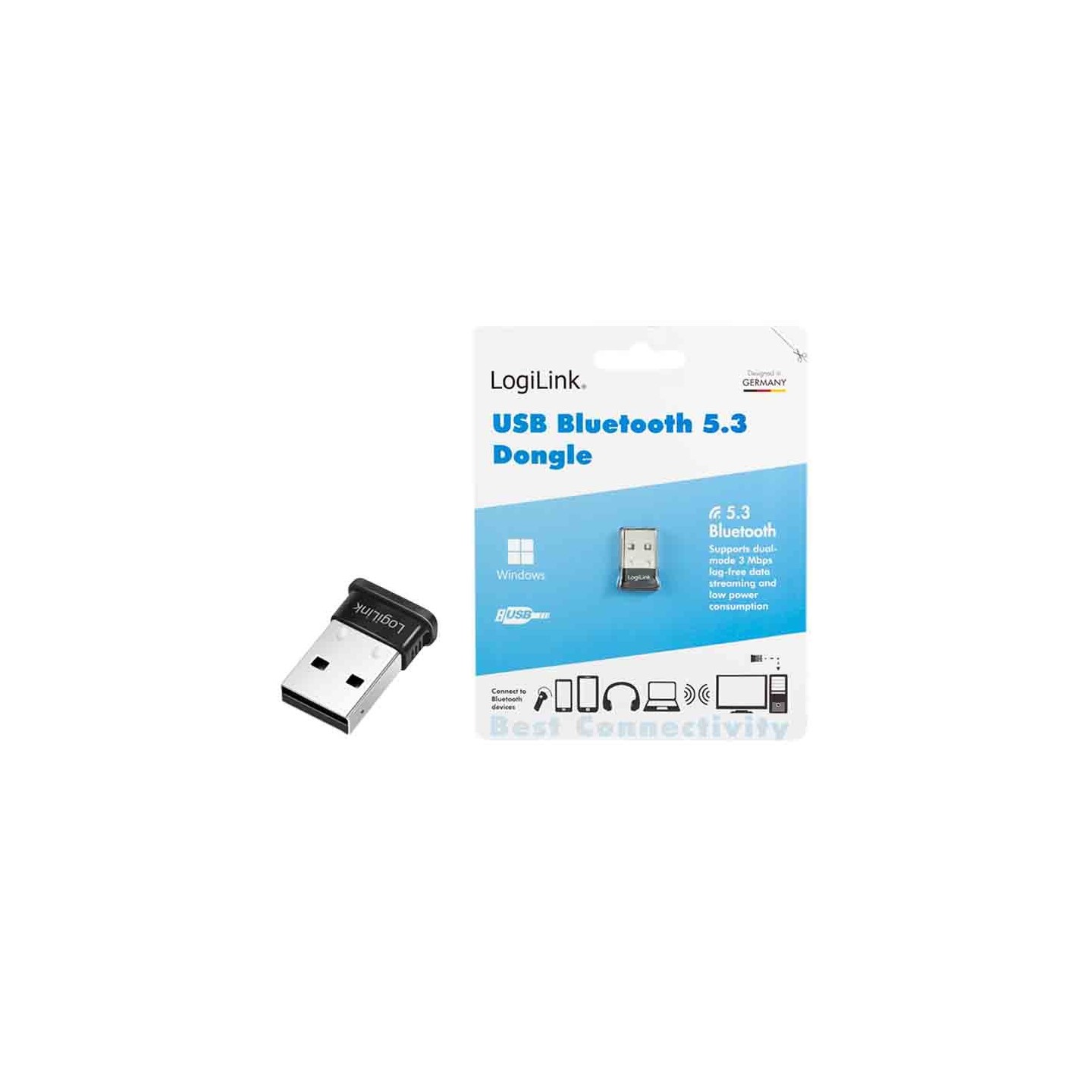 BT0066 BT 5.3 DONGLE, USB-A, UP TO 20m RANGE, WITH LED, LOGILINK — Buy in Cyprus with Fast Delivery