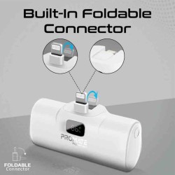 POWERUP-I.WHITE 5000mAh COMPACT FAST POWERBANK W BUILT-IN LIGHTNING CONNECTOR PROMATE — Buy in Cyprus with Fast Delivery