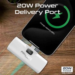 POWERUP-I.WHITE 5000mAh COMPACT FAST POWERBANK W BUILT-IN LIGHTNING CONNECTOR PROMATE — Buy in Cyprus with Fast Delivery
