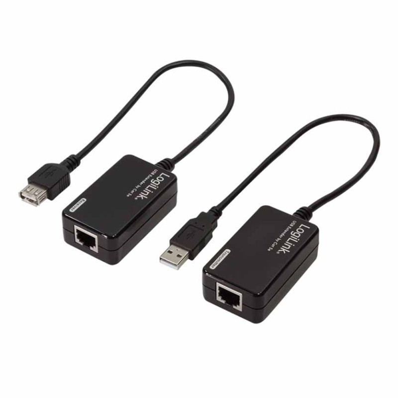 UA0021D USB 2.0 Cat.5 EXTENDER, 60 m, PIGTAIL, BLACK LOGILINK — Buy in Cyprus with Fast Delivery