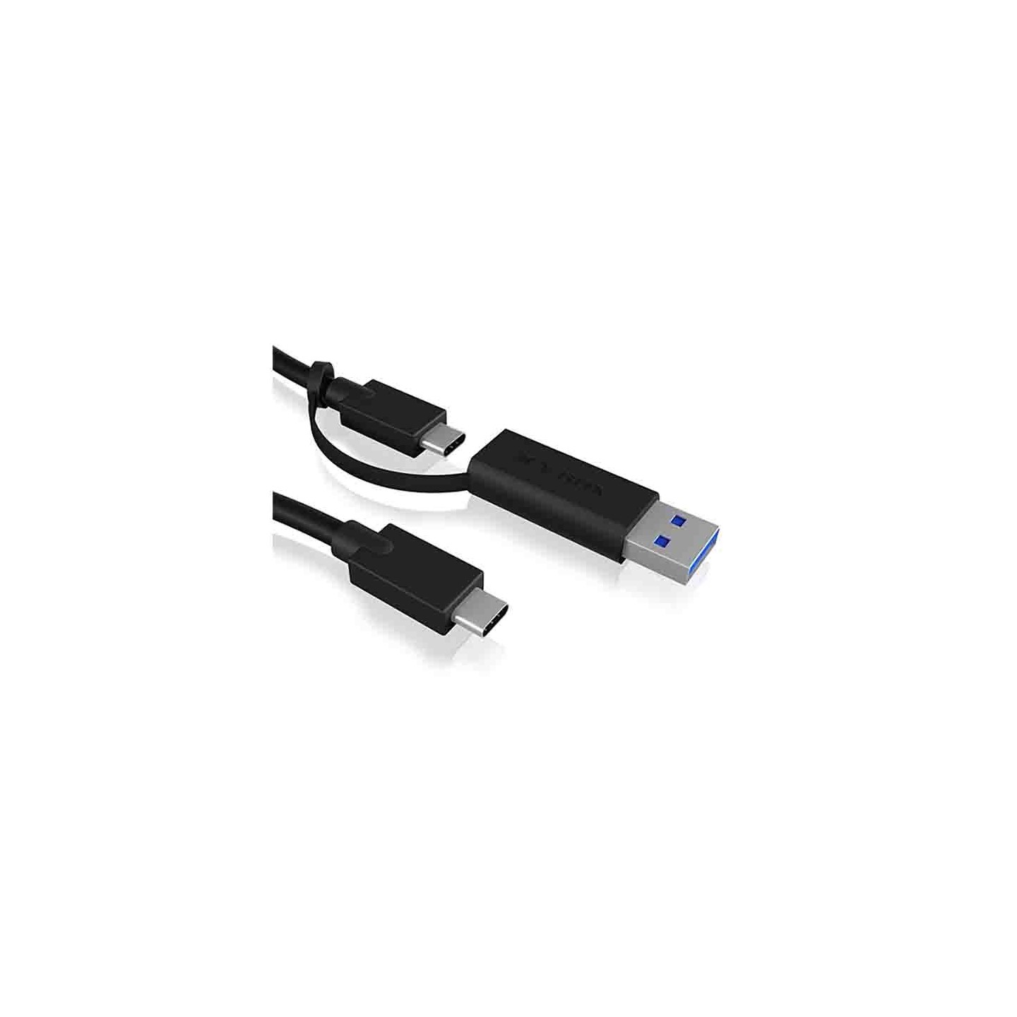 IB-CB031 ICY BOX 1m USB 3.2 Gen2 Type-C Cable w/ USB-A Adapter (Retail) — Buy in Cyprus with Fast Delivery