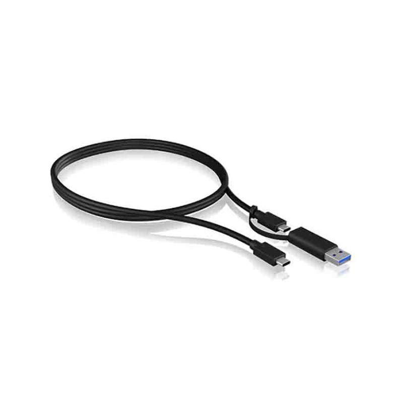 IB-CB031 ICY BOX 1m USB 3.2 Gen2 Type-C Cable w/ USB-A Adapter (Retail) — Buy in Cyprus with Fast Delivery