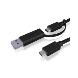 IB-CB031 ICY BOX 1m USB 3.2 Gen2 Type-C Cable w/ USB-A Adapter (Retail) — Buy in Cyprus with Fast Delivery