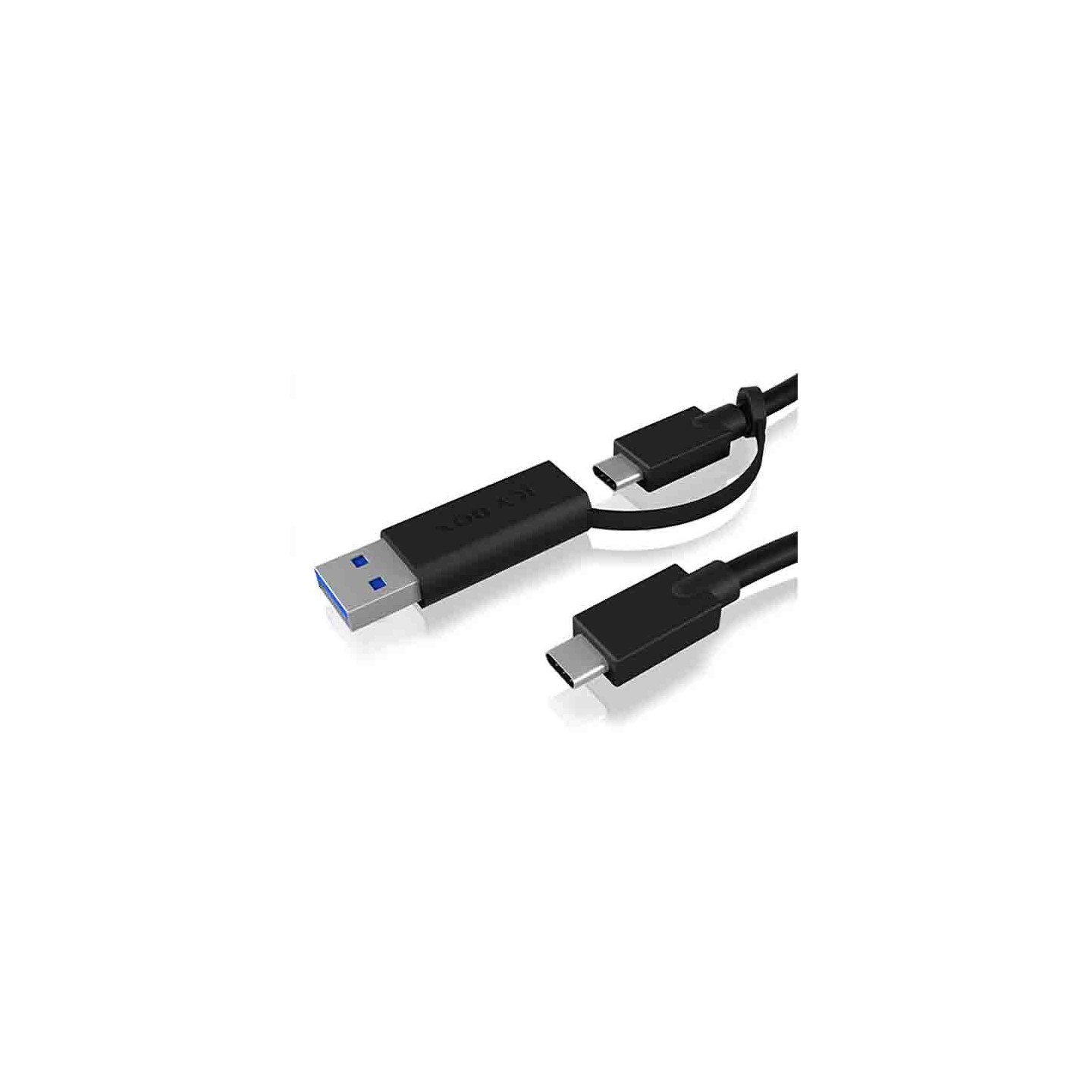 IB-CB031 ICY BOX 1m USB 3.2 Gen2 Type-C Cable w/ USB-A Adapter (Retail) — Buy in Cyprus with Fast Delivery