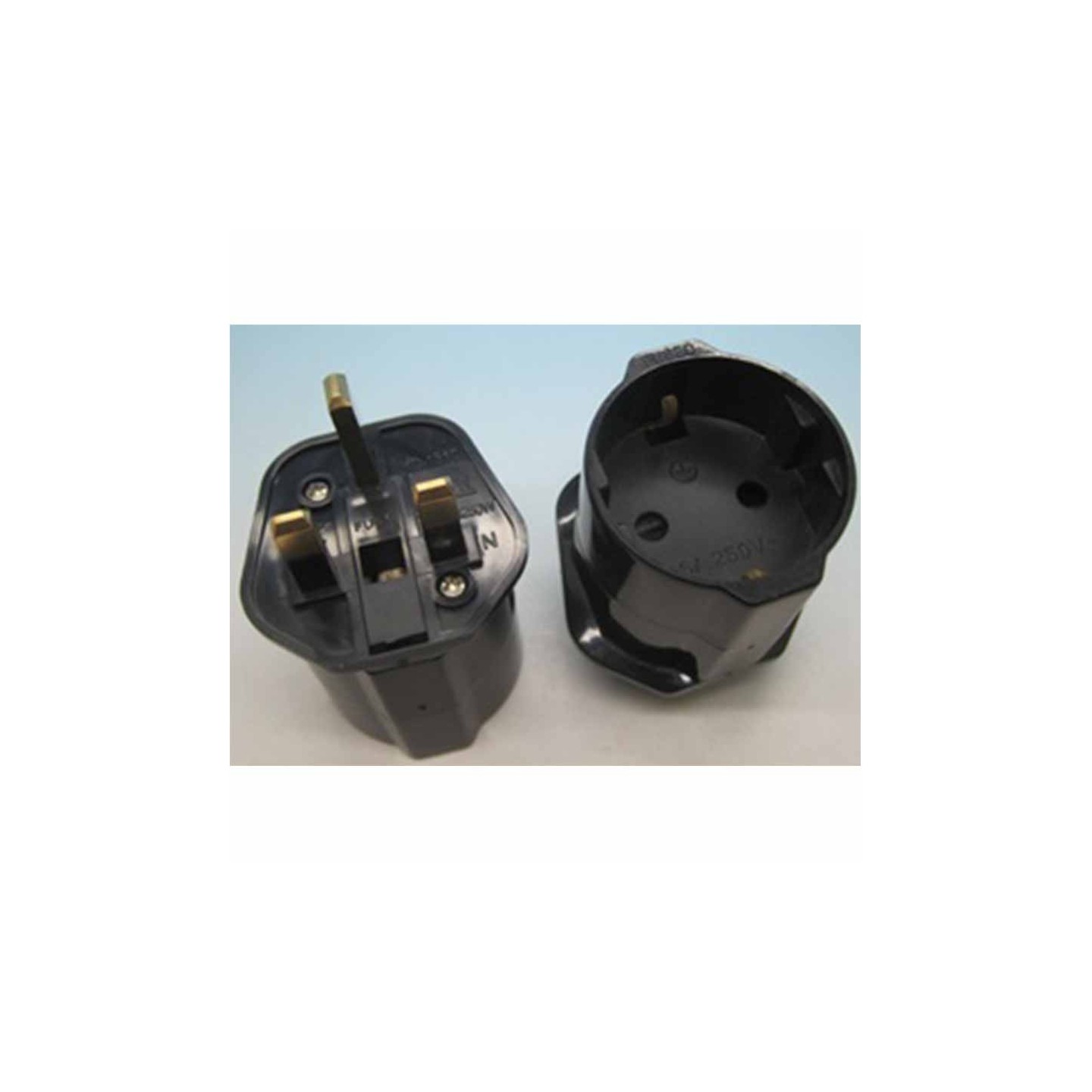 PR-338 (10pcs) SCHUKO ADAPTOR to UK 2PIN TO 3PIN GR KABEL — Buy in Cyprus with Fast Delivery