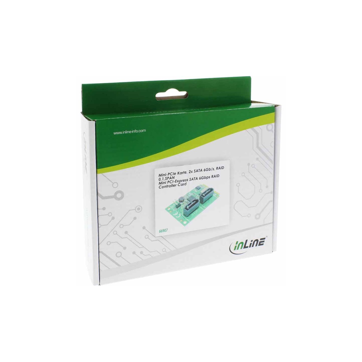 Inline 66907 Mini-PCIe 2.0 SATA 2x 6Gbps RAID 0/1/SPAN (Boxed) — Buy in Cyprus with Fast Delivery