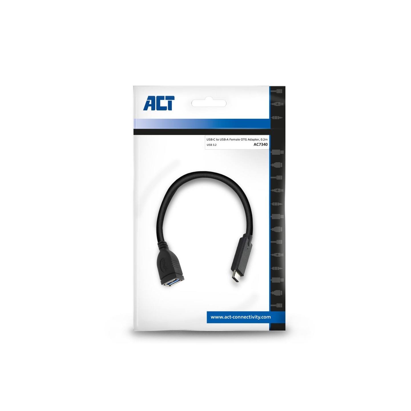 AC7340 0.2m OTG USB-C TO USB-A M F CABLE USB3.2 GEN1 ACT — Buy in Cyprus with Fast Delivery