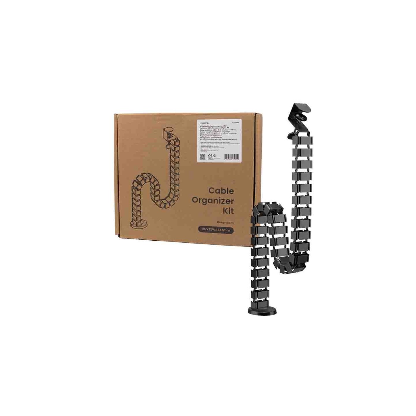 Buy KAB0092 FLEXIBLE VERTICAL CABLE ORGANIZER CLAMP-ON 1347x129mm, BLACK, LOGILINK in Cyprus, Nicosia, Limassol, Larnaka, Pafos