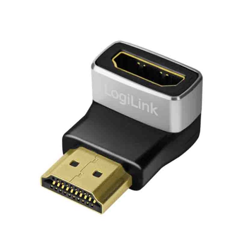 Buy AH0005A HDMI ADAPTER A M TO A F, 90° ANGLED, 8K 60 HZ, BLACK GREY LOGILINK in Cyprus, Nicosia, Limassol, Larnaka, Pafos