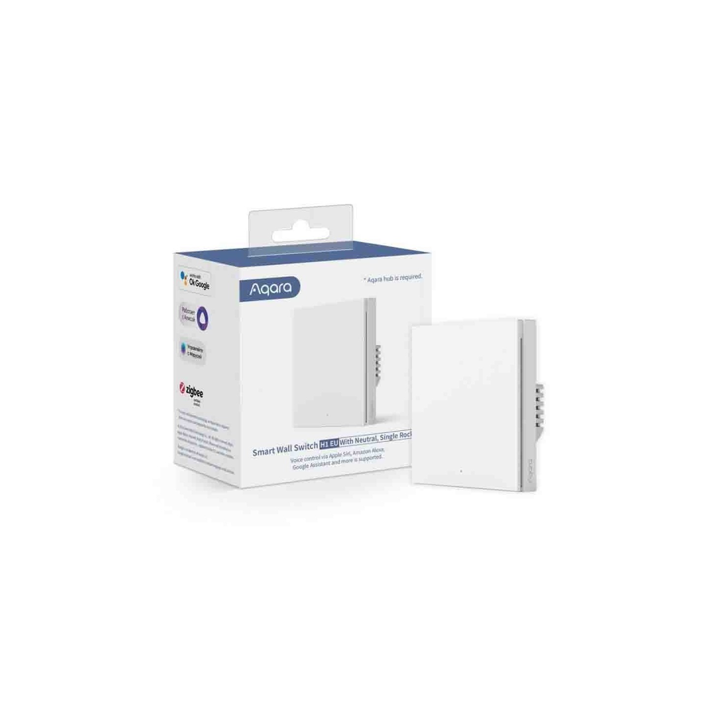 Buy WS-EUK03 SMART WALL SWITCH H1 EU (WITH NEUTRAL, SINGLE ROCKER), WHITE AQARA in Cyprus, Nicosia, Limassol, Larnaka, Pafos