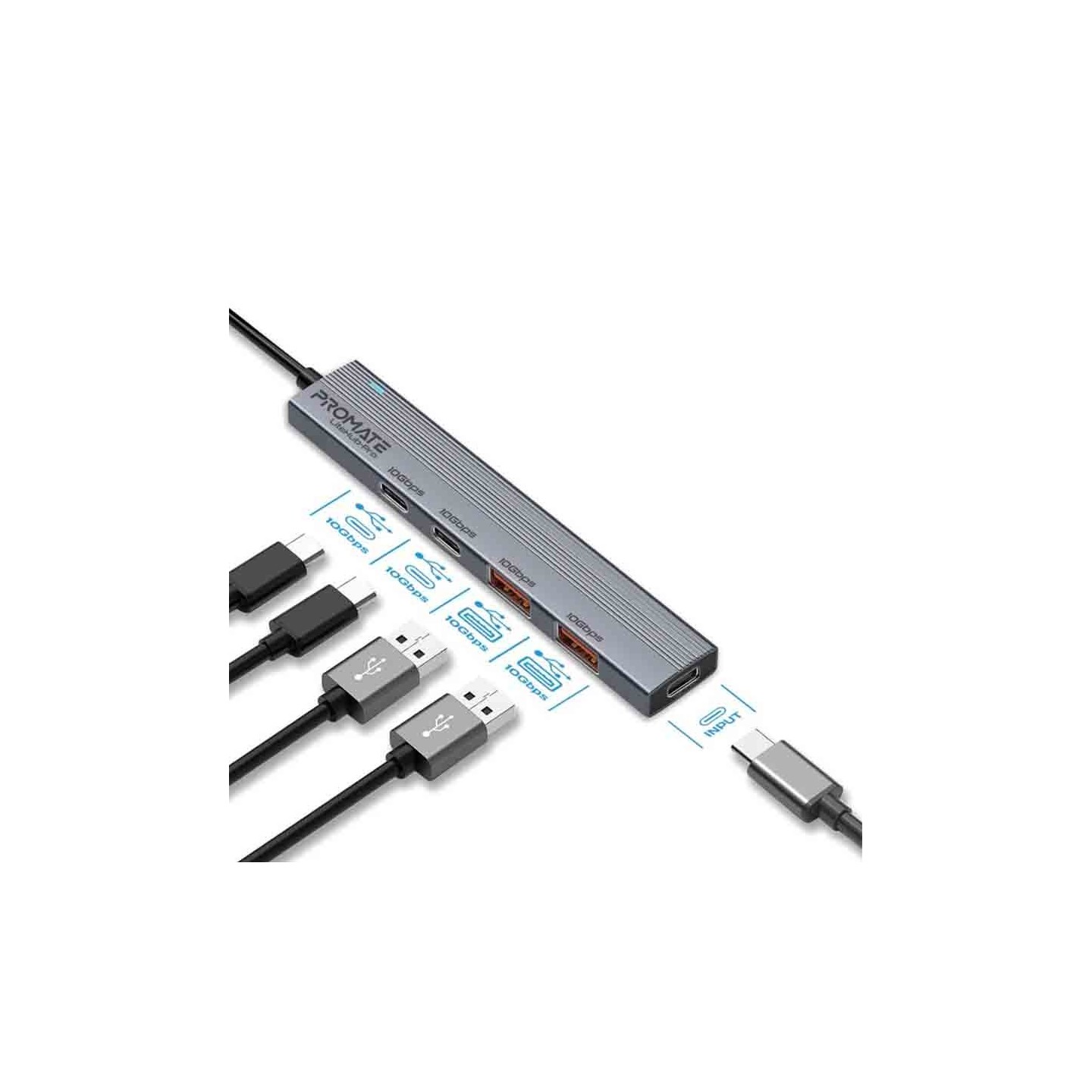 Buy LITEHUB-PRO MULTI-PORT USB-C HUB DATA, 10GBPS PROMATE in Cyprus, Nicosia, Limassol, Larnaka, Pafos