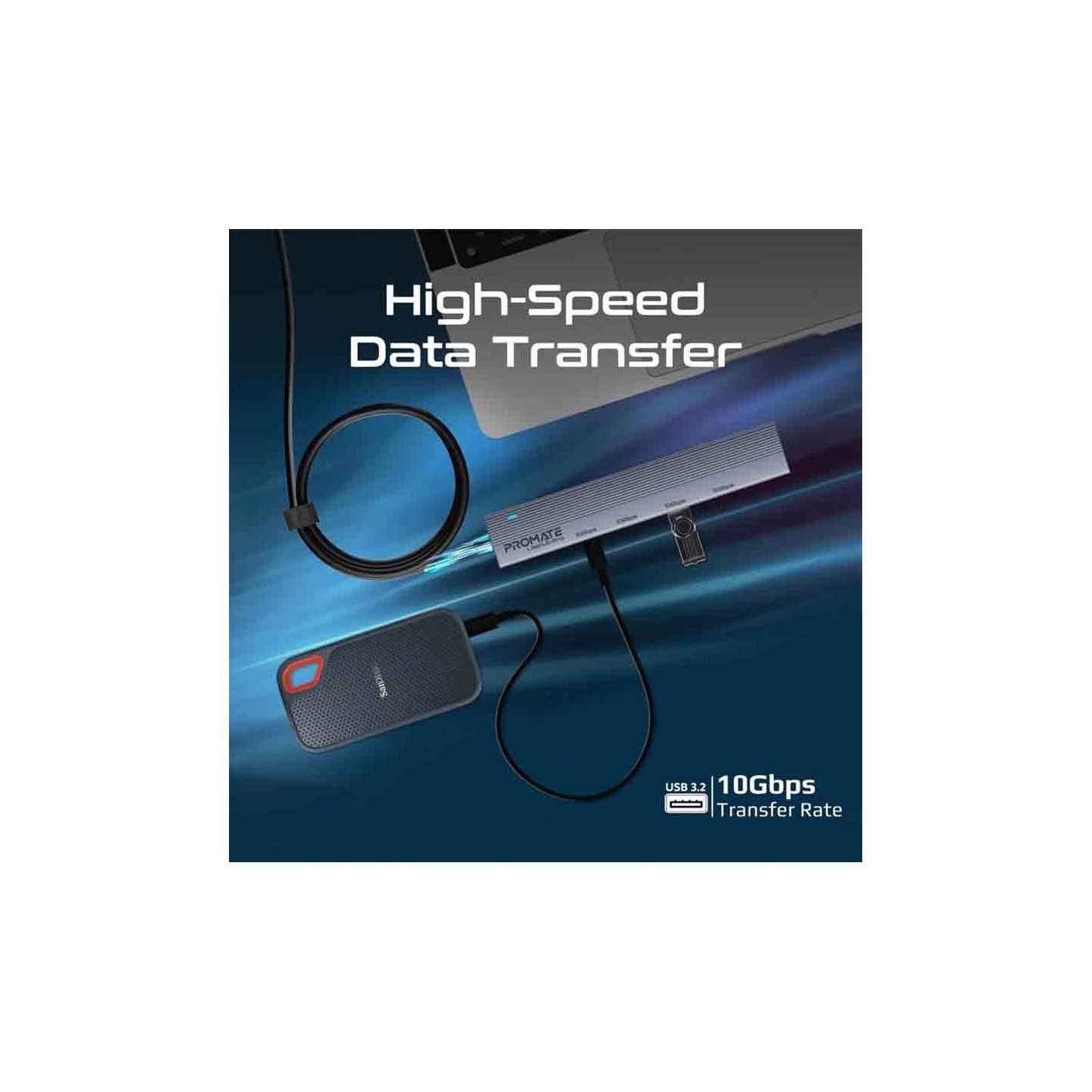 Buy LITEHUB-PRO MULTI-PORT USB-C HUB DATA, 10GBPS PROMATE in Cyprus, Nicosia, Limassol, Larnaka, Pafos