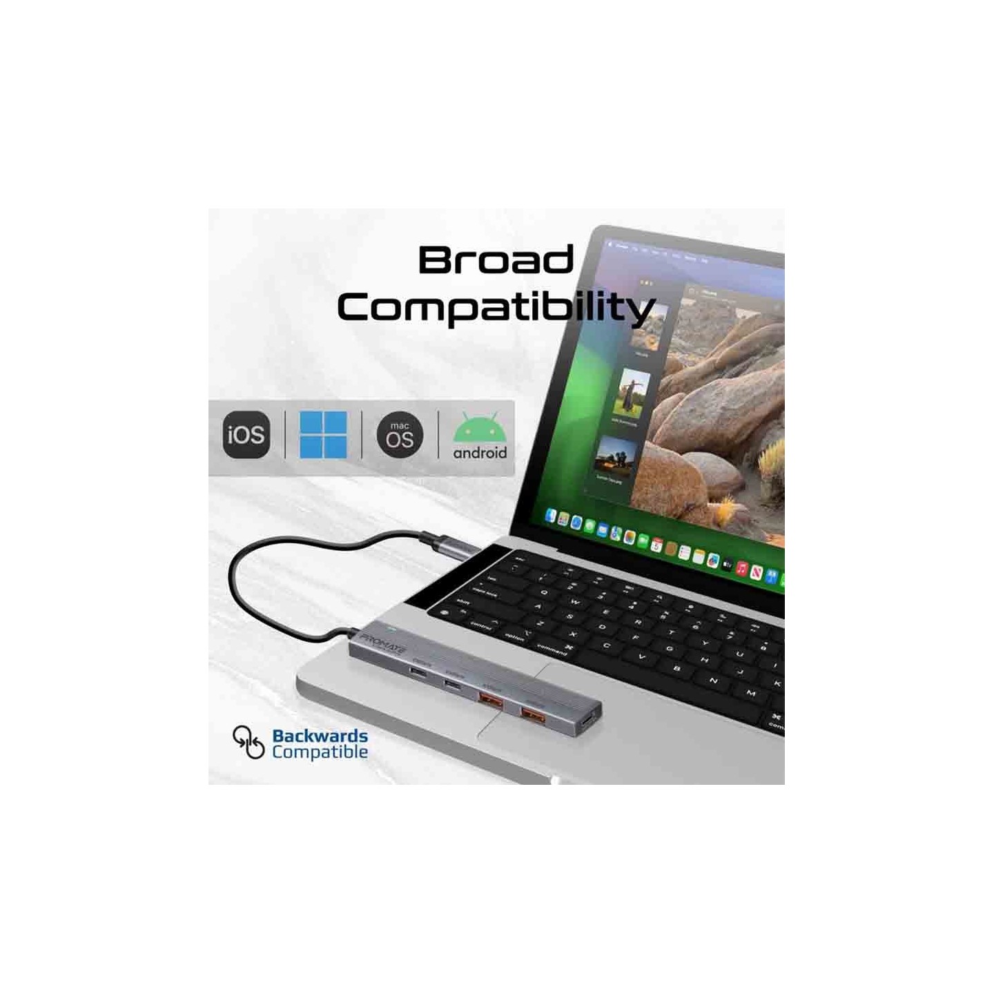 Promate LiteHub-Pro 4-in-1 USB-C Hub 10Gbps | 2x USB-A 2x USB-C Data Hub — Armenius Store Cyprus