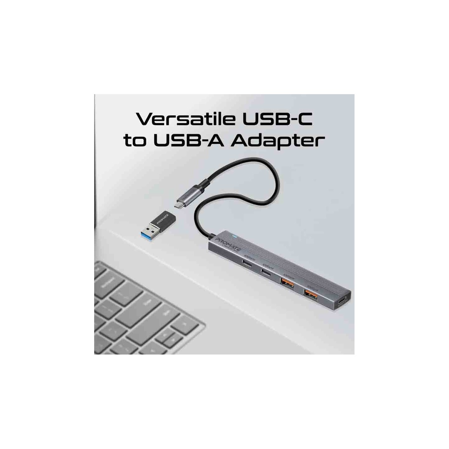 Promate LiteHub-Pro 4-in-1 USB-C Hub 10Gbps | 2x USB-A 2x USB-C Data Hub — Armenius Store Cyprus