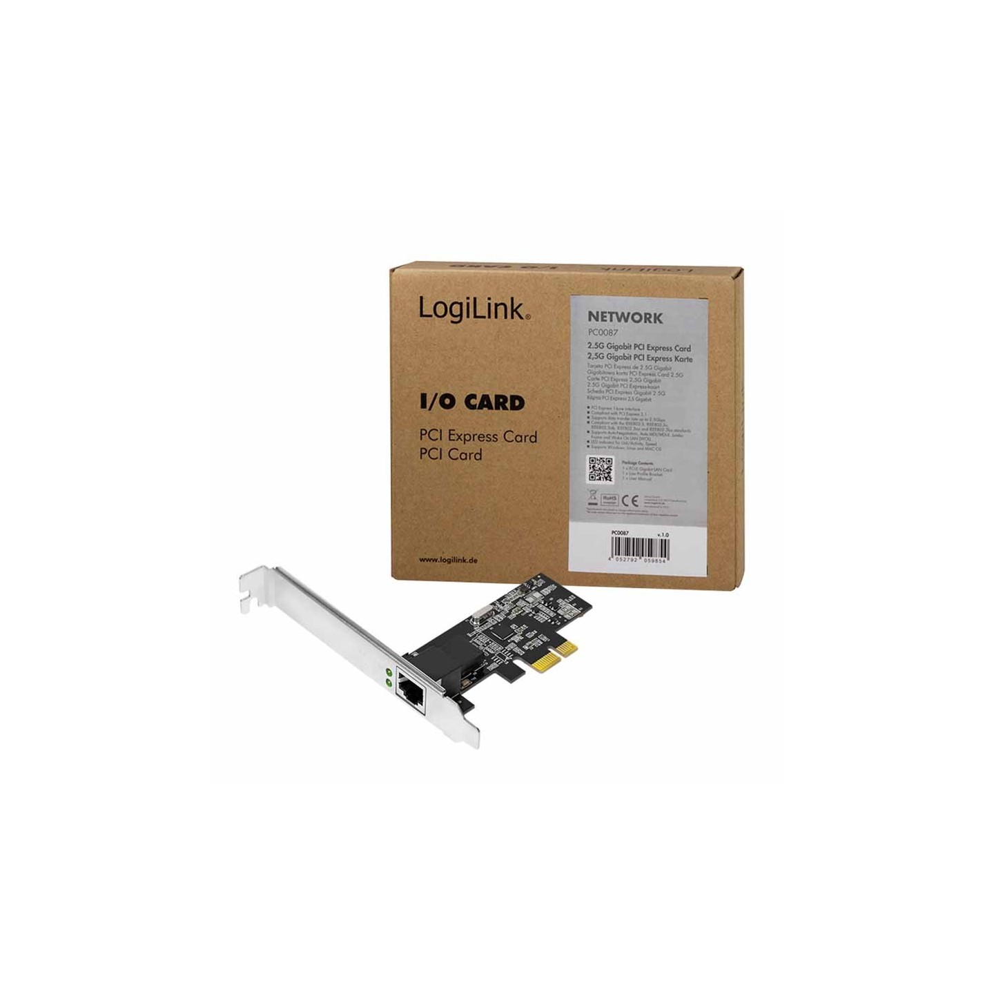 PC0087 GIGABIT 2.5 PCI EXPRESS ETHERNET CARD LOGILINK — Buy in Cyprus with Fast Delivery
