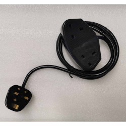 PQ-112 2WAY UK POWER SOCKET WITH 1,5m CORD W UK PLUG GR KABEL — Buy in Cyprus with Fast Delivery