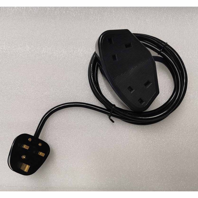 PQ-112 2WAY UK POWER SOCKET WITH 1,5m CORD W UK PLUG GR KABEL — Buy in Cyprus with Fast Delivery