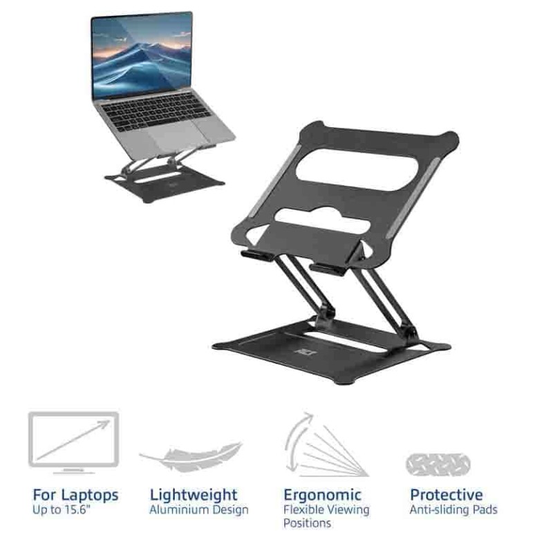 AC8140 FOLDABLE ALUMINIUM LAPTOP STAND W STEPLESS HEIGHT ADJUSTMENT, ACT — Buy in Cyprus with Fast Delivery