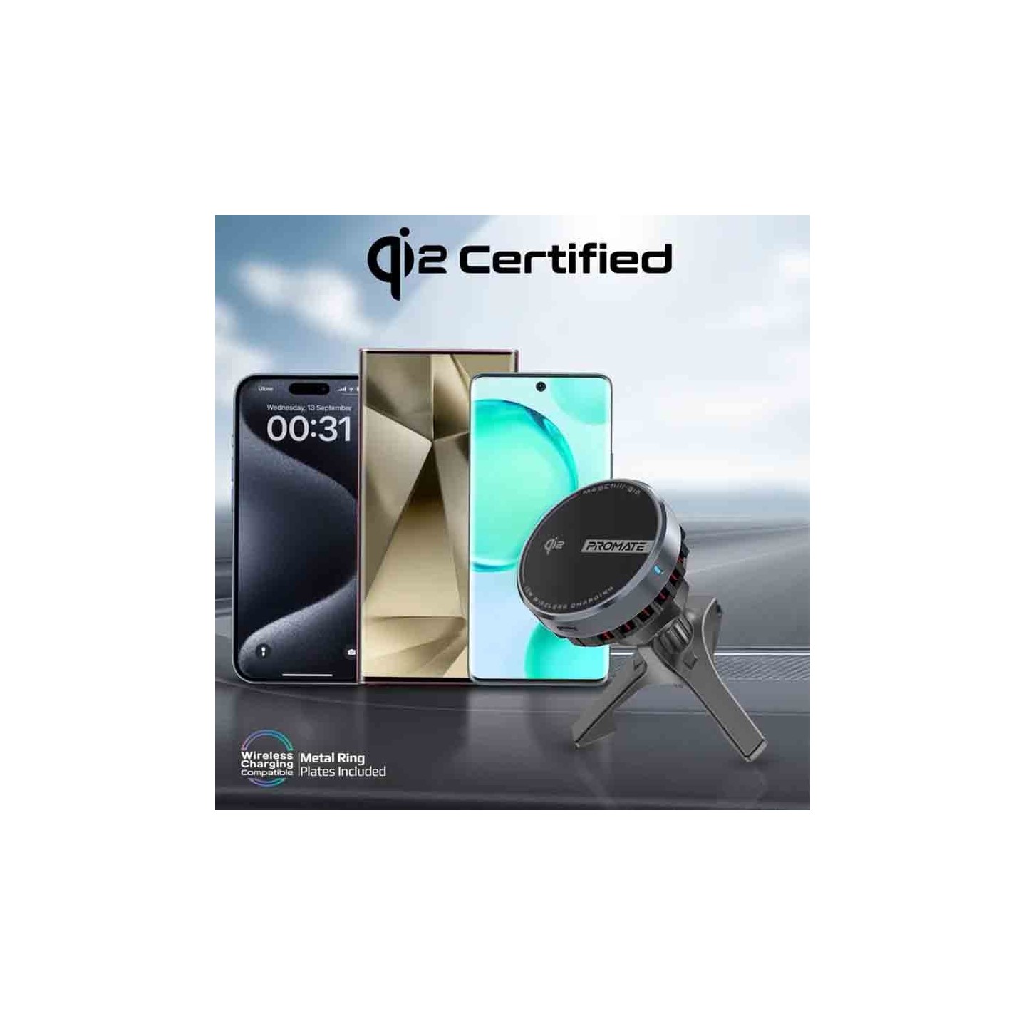 MAGCHILL-QI2 3WIRELESS SMARTPHONE CAR CHARGER CRADLESS ACTIVECOOL PROMATE — Buy in Cyprus with Fast Delivery