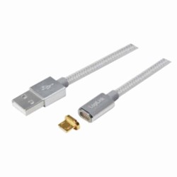 LogiLink CU0117 1m Micro-USB Magnetic Adapter Cable - Silver (Boxed) — Buy in Cyprus with Fast Delivery