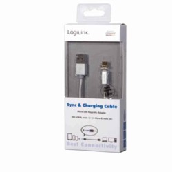 LogiLink CU0117 1m Micro-USB Magnetic Adapter Cable - Silver (Boxed) — Buy in Cyprus with Fast Delivery
