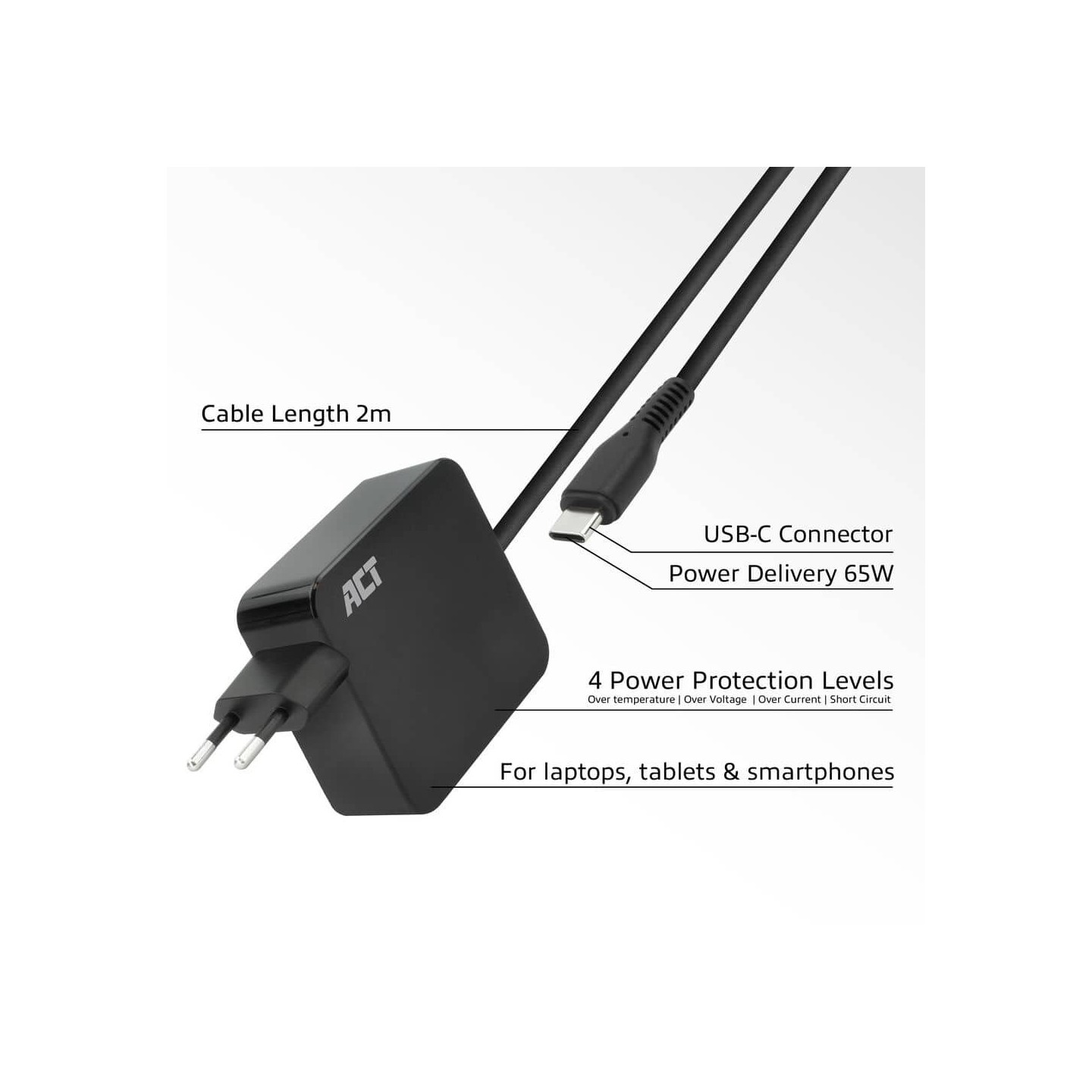 AC2010 USB-C LAPTOP WALL CHARGER 65W W POWER DELIVERY PROFILES ACT — Buy in Cyprus with Fast Delivery