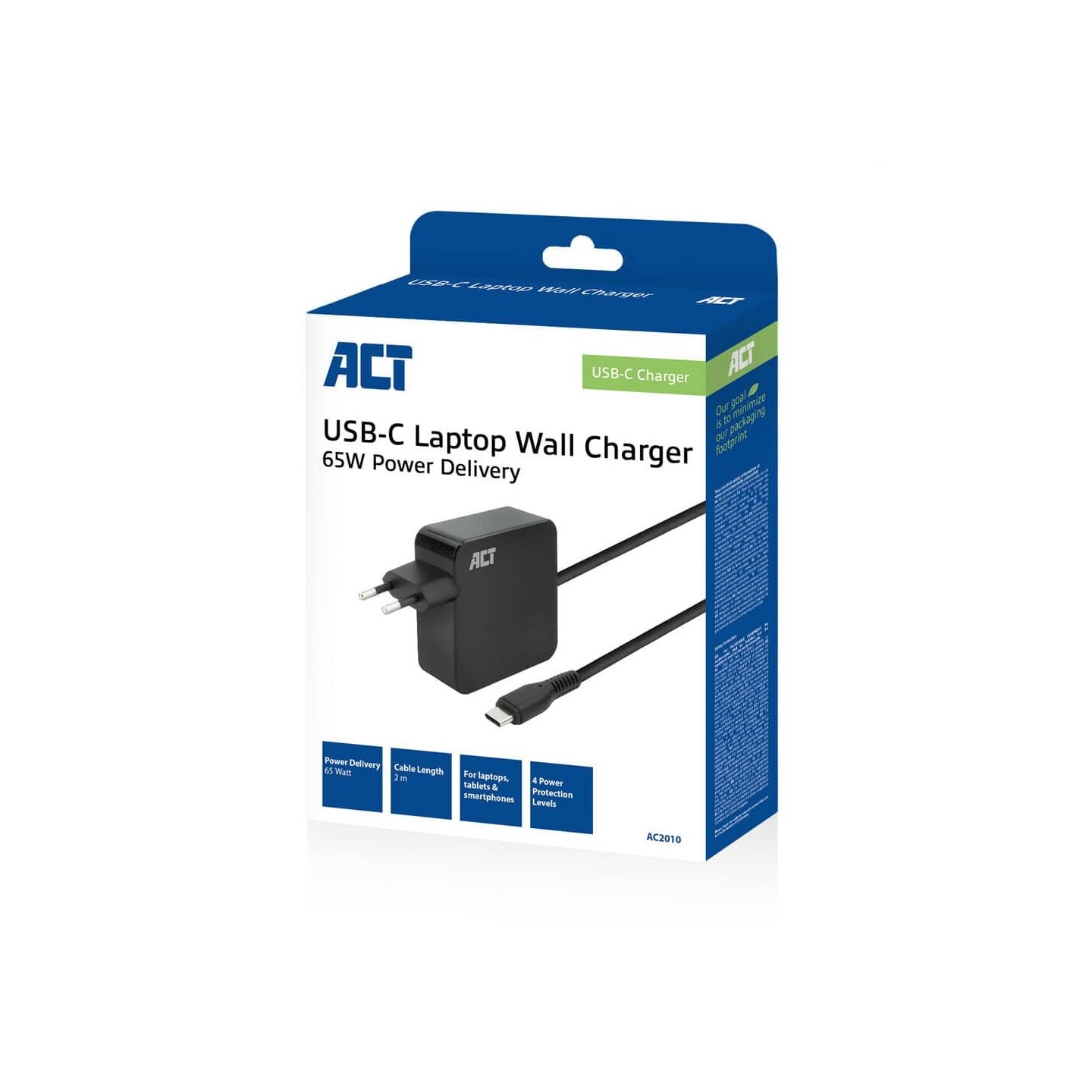 AC2010 USB-C LAPTOP WALL CHARGER 65W W POWER DELIVERY PROFILES ACT — Buy in Cyprus with Fast Delivery