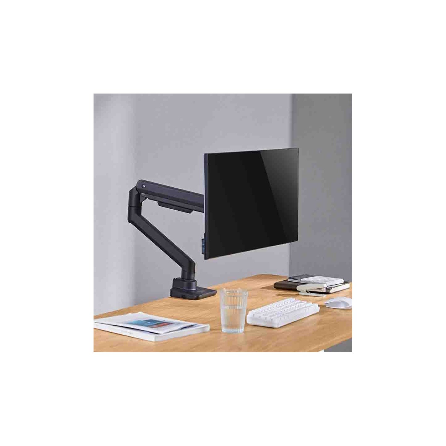 BP0168 Monitor Mount, 17-49", Gas Spring, Flat & Curved, Aluminum, LogiLink (Boxed) — Buy in Cyprus with Fast Delivery