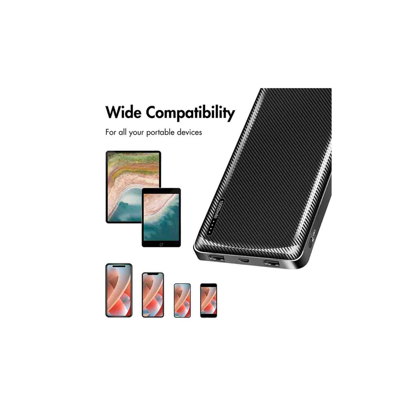 PA0316 POWERBANK 10000mAh, 2x USB-A, USB-C, WITH FAST CHARGING, BLACK, LOGILINK — Buy in Cyprus with Fast Delivery