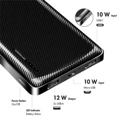 PA0316 POWERBANK 10000mAh, 2x USB-A, USB-C, WITH FAST CHARGING, BLACK, LOGILINK — Buy in Cyprus with Fast Delivery
