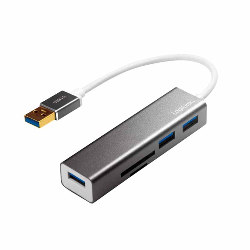 UA0306 HUB USB3.0 3-PORT WITH CARD READER, LOGILINK — Buy in Cyprus with Fast Delivery
