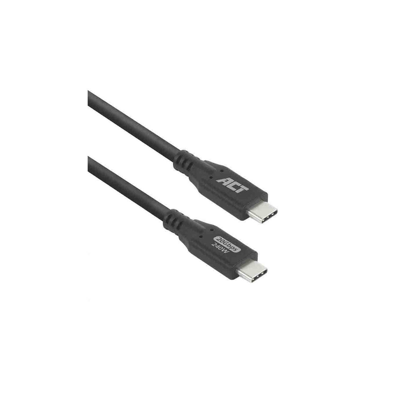 ACT AC7422 USB4 20Gbps 240W 2m USB-C Cable Black (Boxed) — Buy in Cyprus with Fast Delivery