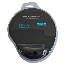 120839 MOUSEPAD ERGONOMIC WITH WRIST SUPPORT 255x220mm BLACK IT INNOVATION — Buy in Cyprus with Fast Delivery